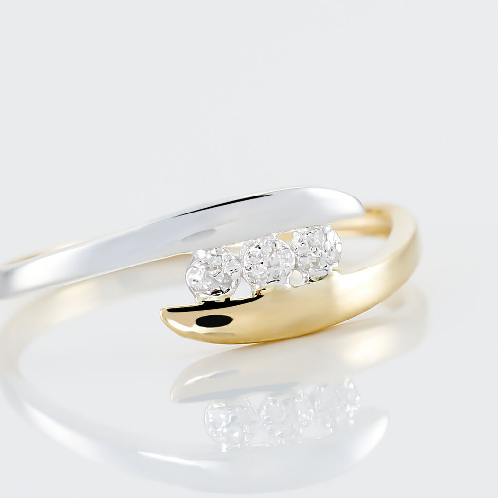 Bague Delphine Or Bicolore Diamant - Bagues avec pierre Femme | Histoire d’Or