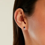 Boucles D'Oreilles Puces Precieux Petales Or Jaune Saphir Diamants - Clous d'oreilles Femme | Histoire d&rsquo;Or