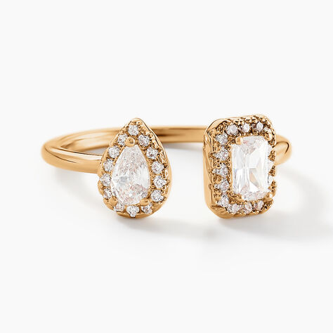 Bague Cindya Plaqué Or Doré Oxyde De Zirconium - Bagues avec pierre Femme | Histoire d’Or