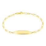 Bracelet Identit&eacute; Bartolomee Maille Alternee 1/1 Or Jaune - Bracelets Communion Enfant | Histoire d&rsquo;Or