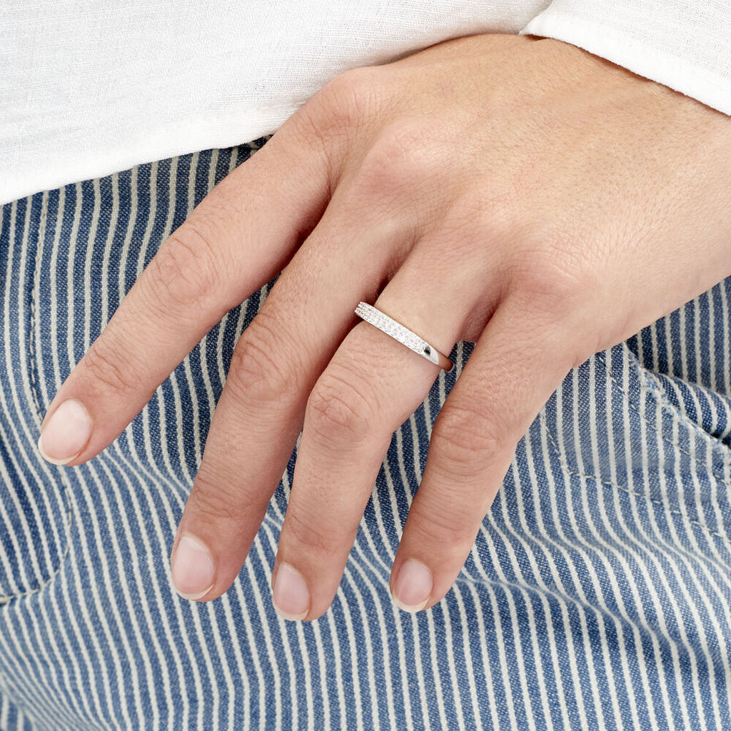 Bague Kelsy Argent Blanc Oxyde De Zirconium - Bagues avec pierre Femme | Histoire d’Or