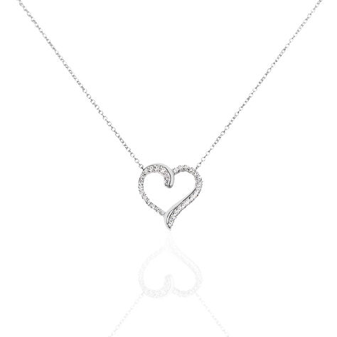 Collier Miliza Argent Blanc Oxyde De Zirconium - Colliers Coeur Femme | Histoire d’Or