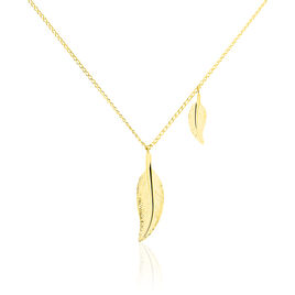Collier Indian Nature Feuilles Or Jaune - Colliers Plume Femme | Histoire d’Or