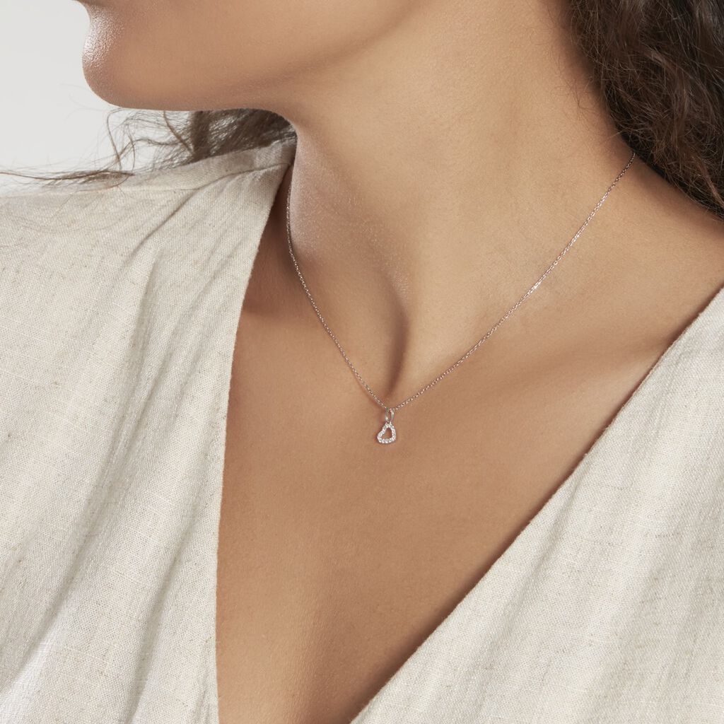Pendentif Or Blanc Oxyde - Pendentifs Femme | Histoire d’Or