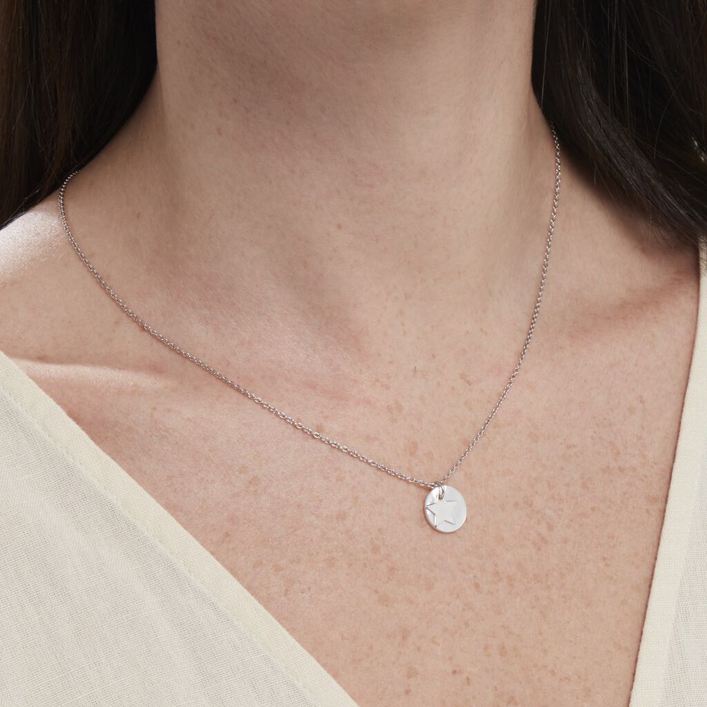 Collier Argent Blanc Pierine Nacre - Ras de cou Femme | Histoire d’Or