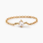 Bague Lilou Plaqu&eacute; Or Dor&eacute; Oxyde De Zirconium - Bagues solitaires Femme | Histoire d&rsquo;Or