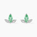 Boucles D'oreilles Puces Or Blanc Febe Emeraude Diamant - Clous d'oreilles Femme | Histoire d’Or