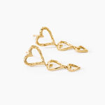 Boucles D'Oreilles Pendantes Osamu Argent Dor&eacute; A L'Or 750/1000 - Boucles d'oreilles pendantes Femme | Histoire d&rsquo;Or