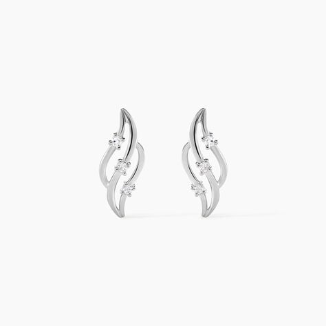 Boucles D'oreilles Puces Marnie Or Blanc Diamant - Boucles d'oreilles pendantes Femme | Histoire d&rsquo;Or