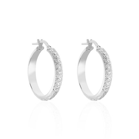 Créoles Argent Blanc Esmee - Boucles d'oreilles créoles Femme | Histoire d’Or