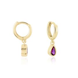 Créoles Plaqué Or Heikospinelle - Boucles d'oreilles créoles Femme | Histoire d’Or