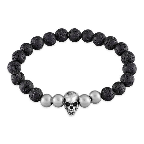 Bracelet Leto Acier Blanc Pierre De Lave - Bracelets fantaisie Homme | Histoire d’Or