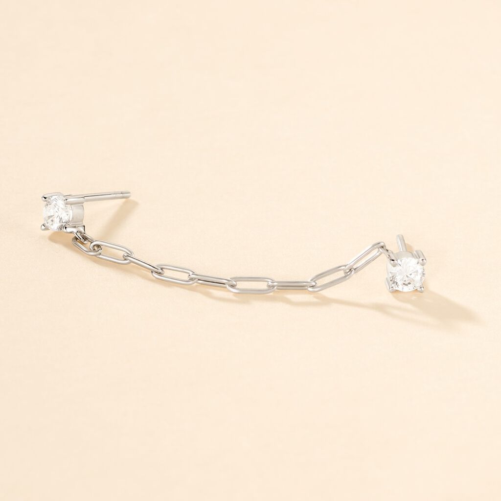 Bijou D'oreille Unitaire Nexus Argent Blanc Oxyde De Zirconium - Piercings d'oreilles Femme | Histoire d&rsquo;Or