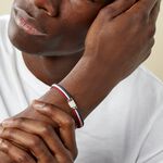 Bracelet Floryseae Acier Blanc - Bracelets cordon Homme | Histoire d&rsquo;Or