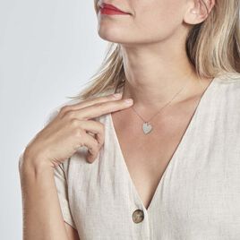 Pendentif Sirona Coeur Gravable Or Blanc - Cadeaux de naissance Femme | Histoire d’Or