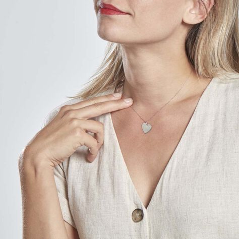 Pendentif Sirona Coeur Gravable Or Blanc - Cadeaux de naissance Femme | Histoire d’Or