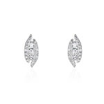 Boucles D'oreilles Puces Eternite Or Blanc Diamant - Clous d'oreilles Femme | Histoire d&rsquo;Or