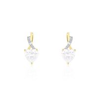 Boucles D'oreilles Puces Clothilde Or Jaune Oxyde De Zirconium