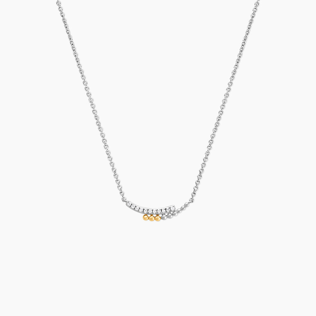 Collier Or Jaune Argent Blanc Oxyde De Zirconium - Colliers Femme | Histoire d&rsquo;Or