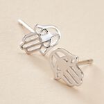 Boucles D'oreilles Puces Abby Argent Blanc - Boucles d'oreilles fantaisie Femme | Histoire d&rsquo;Or