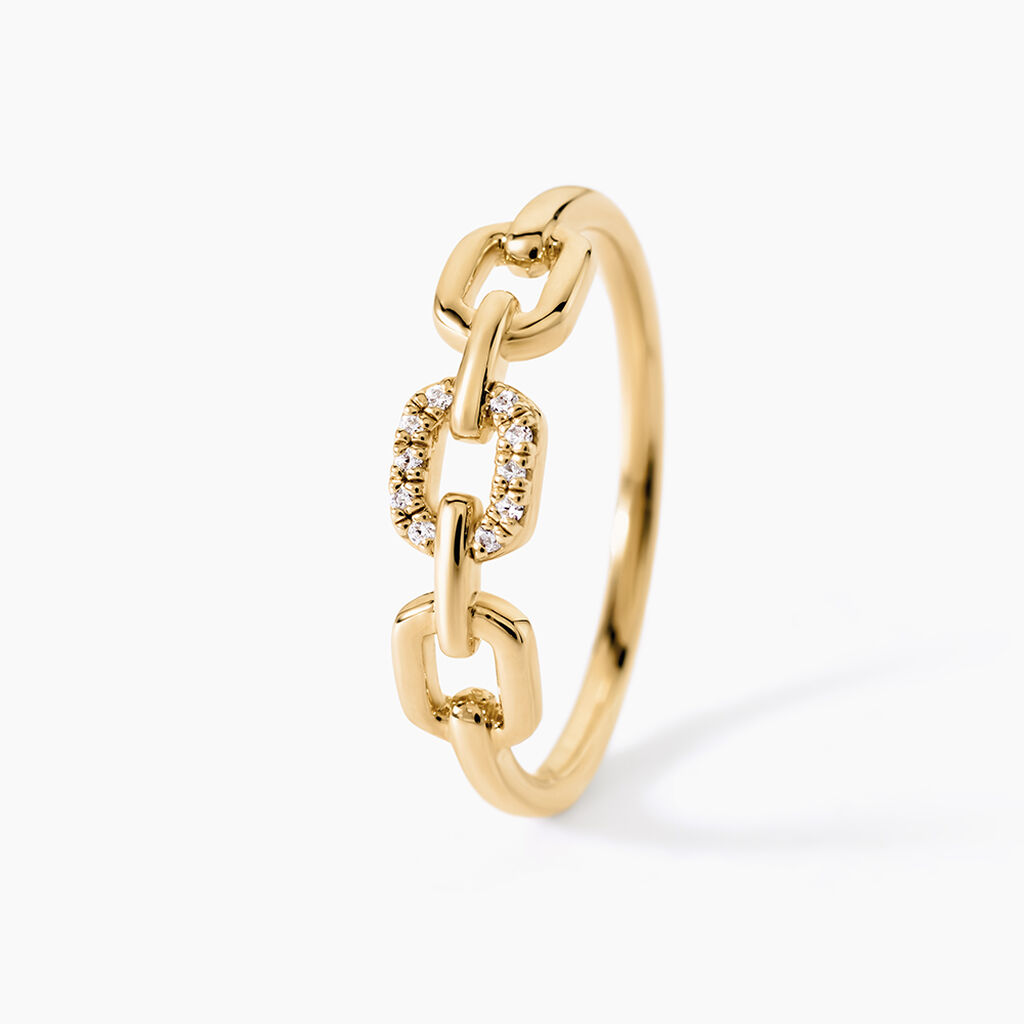 Bague Ricarda Argent Dor&eacute; A L'Or 750/1000 Oxyde De Zirconium - Bagues avec pierre Femme | Histoire d&rsquo;Or