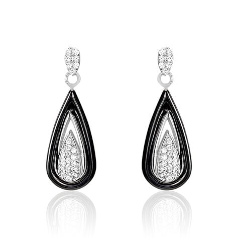 Boucles D'oreilles Pendantes Marina Cera Argent  Céramique Et Oxyde - Boucles d'oreilles pendantes Femme | Histoire d’Or