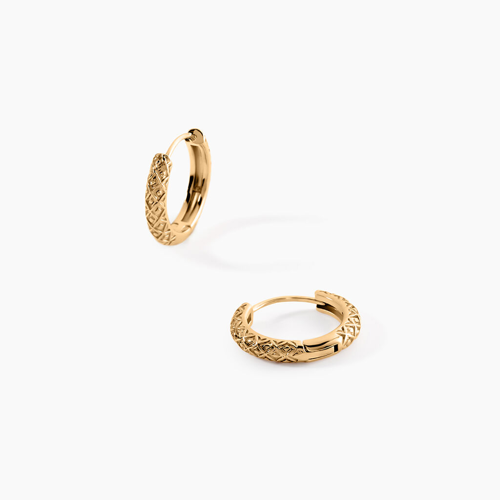 Créoles Manua Plaqué Or Jaune - Boucles d'oreilles créoles Femme | Histoire d’Or