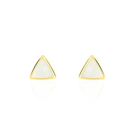 Boucles D'oreilles Puces Juliete Or Jaune Aigue Marine - Clous d'oreilles Femme | Histoire d’Or