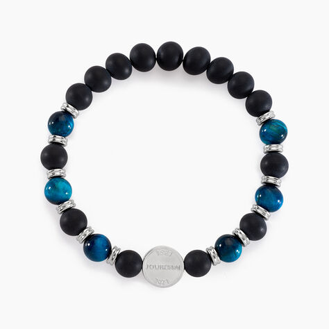 Bracelet Jourdan Homme 1921 Acier Blanc œil De Tigre Onyx - Bracelets Homme | Histoire d’Or