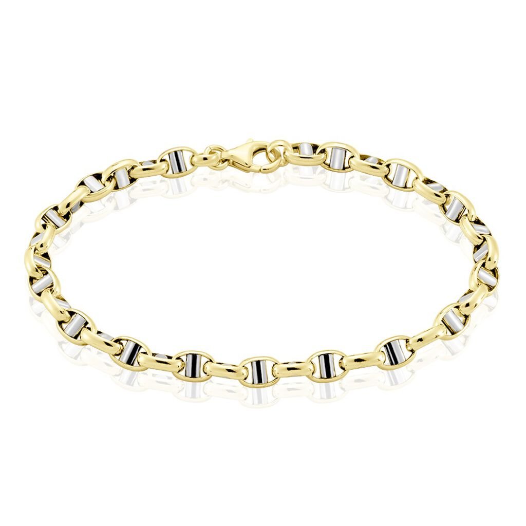 Bracelet Carlo Or Bicolore Maille Marine Ronde - Bracelets chaîne Homme | Histoire d’Or
