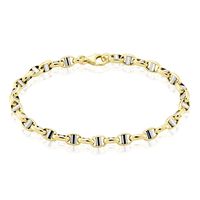 Bracelet Carlo Or Bicolore Maille Marine Ronde