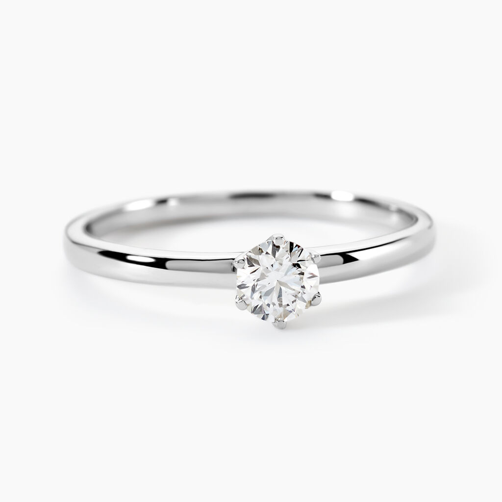 Bague Solitaire Natalia Pl Platine Blanc Diamant - Bagues solitaires Femme | Histoire d&rsquo;Or