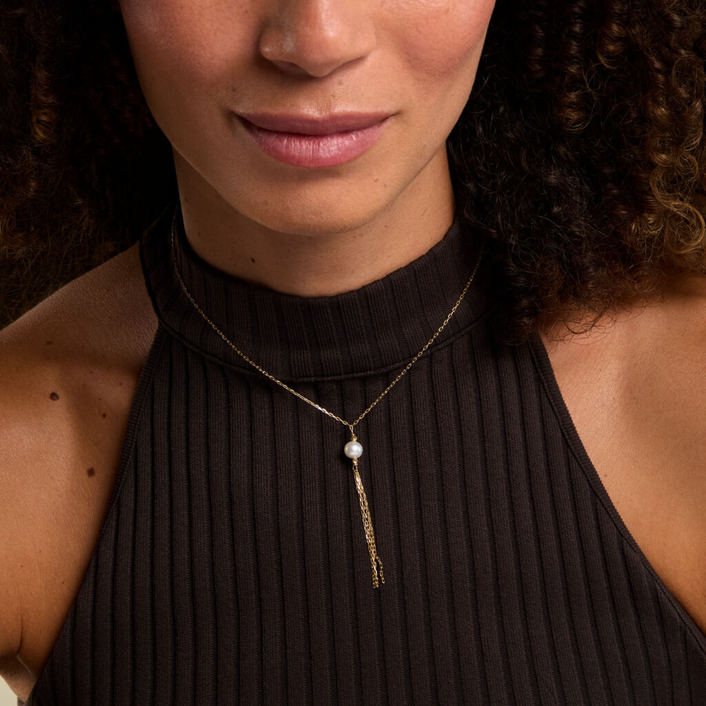 Collier Narca Argent Dor&eacute; A L'Or 750/1000 Perle De Culture - Colliers Femme | Histoire d&rsquo;Or