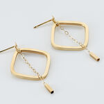 Cr&eacute;oles Elyette Carre Ajoure Or Jaune - Boucles d'oreilles cr&eacute;oles Femme | Histoire d&rsquo;Or