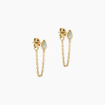 Boucles D'Oreilles Pendantes Ondee Argent Dor&eacute; A L'Or 750/1000 Amazonite - Boucles d'oreilles pendantes Femme | Histoire d&rsquo;Or