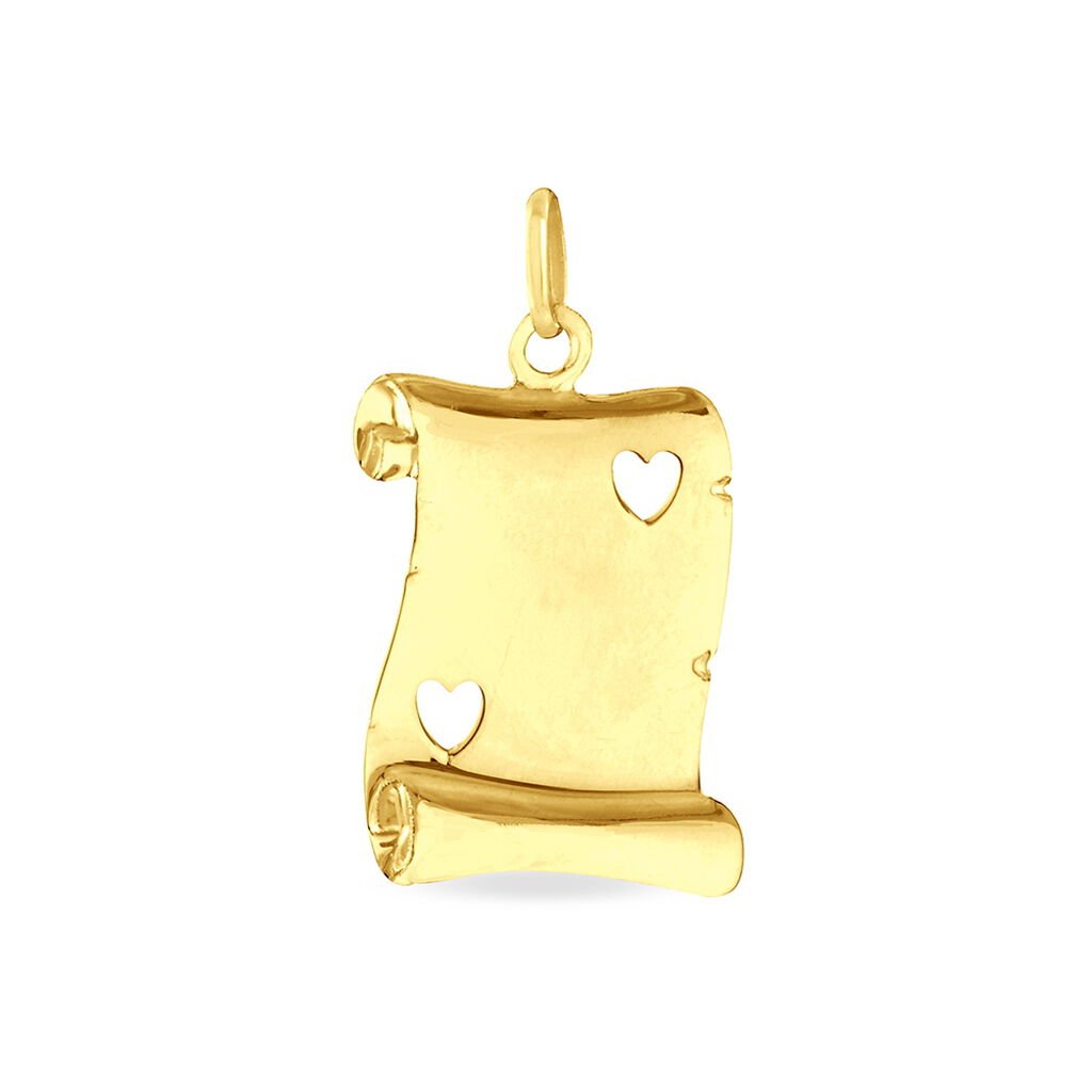 Pendentif Sirona Parchemin Message Or Jaune - Pendentifs Famille | Histoire d&rsquo;Or