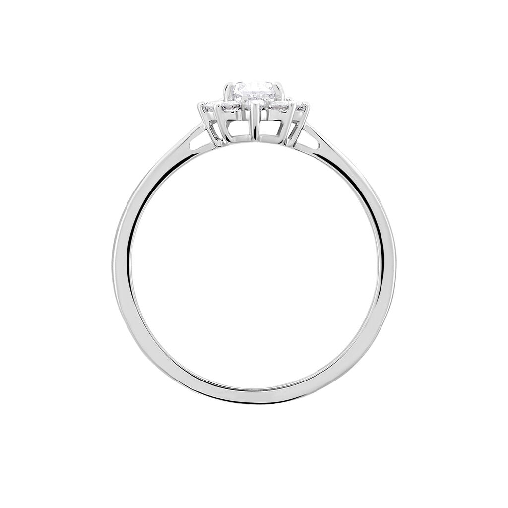 Bague Or Blanc Mysie Diamants Synth&eacute;tiques - Bagues solitaires Femme | Histoire d&rsquo;Or