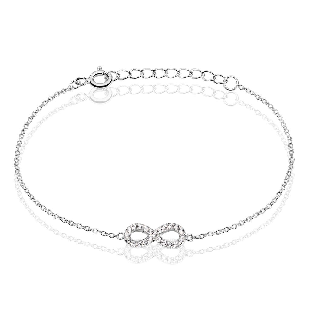 Bracelet Lou Argent Blanc Oxyde De Zirconium - Bracelets Infini Femme | Histoire d’Or