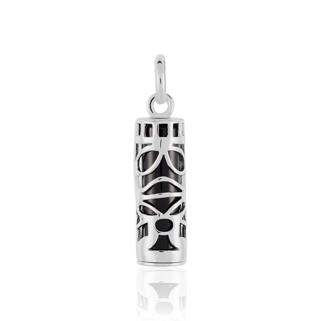 Pendentif Tiki Argent Blanc Onyx