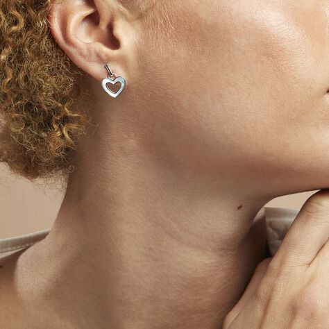Boucles D'oreilles Pendantes Clarity Argent Blanc Nacre - Boucles d'Oreilles Coeur Femme | Histoire d’Or