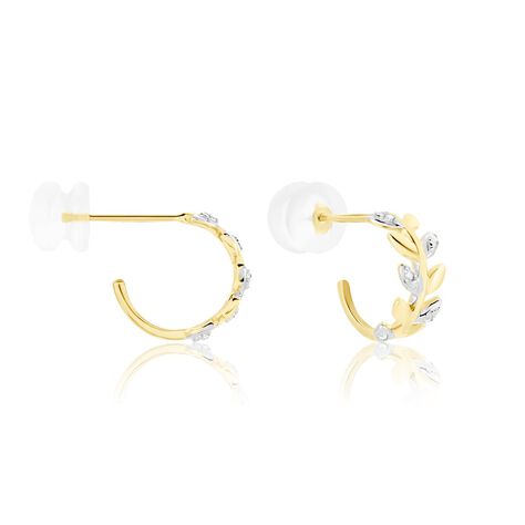 Créoles Emelyne Or Jaune Diamant - Boucles d'oreilles créoles Femme | Histoire d’Or