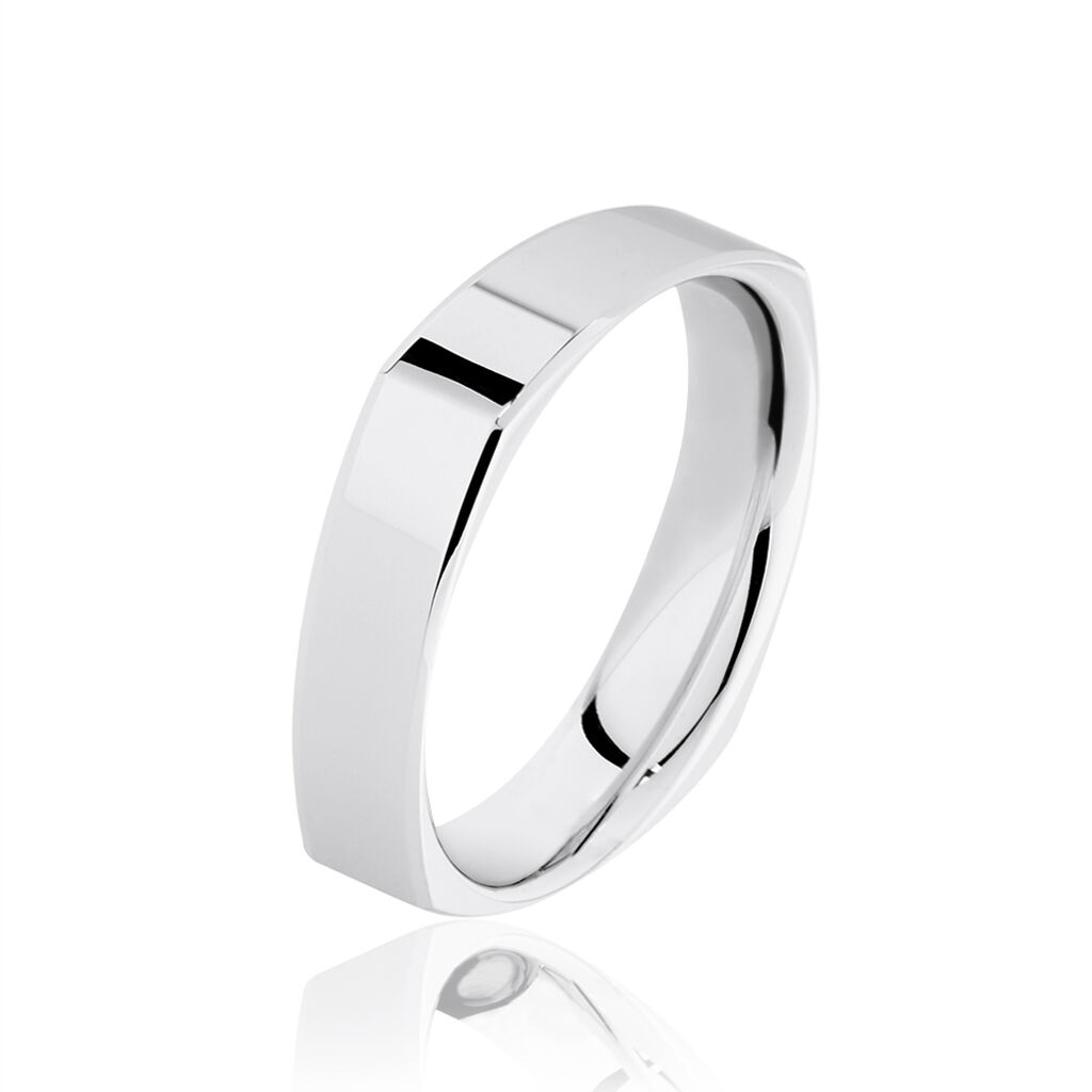 Alliance Carree Polie Or Blanc - Alliances Unisex | Histoire d’Or