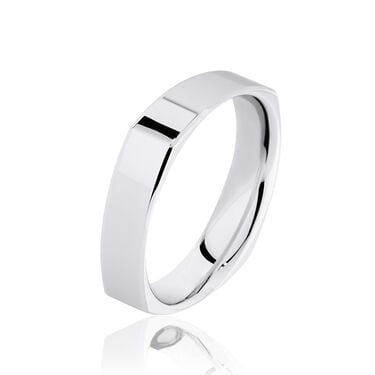 Alliance Carree Polie Or Blanc