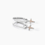 Cr&eacute;oles Glynis Argent Blanc Oxyde De Zirconium - Boucles d'oreilles cr&eacute;oles Femme | Histoire d&rsquo;Or
