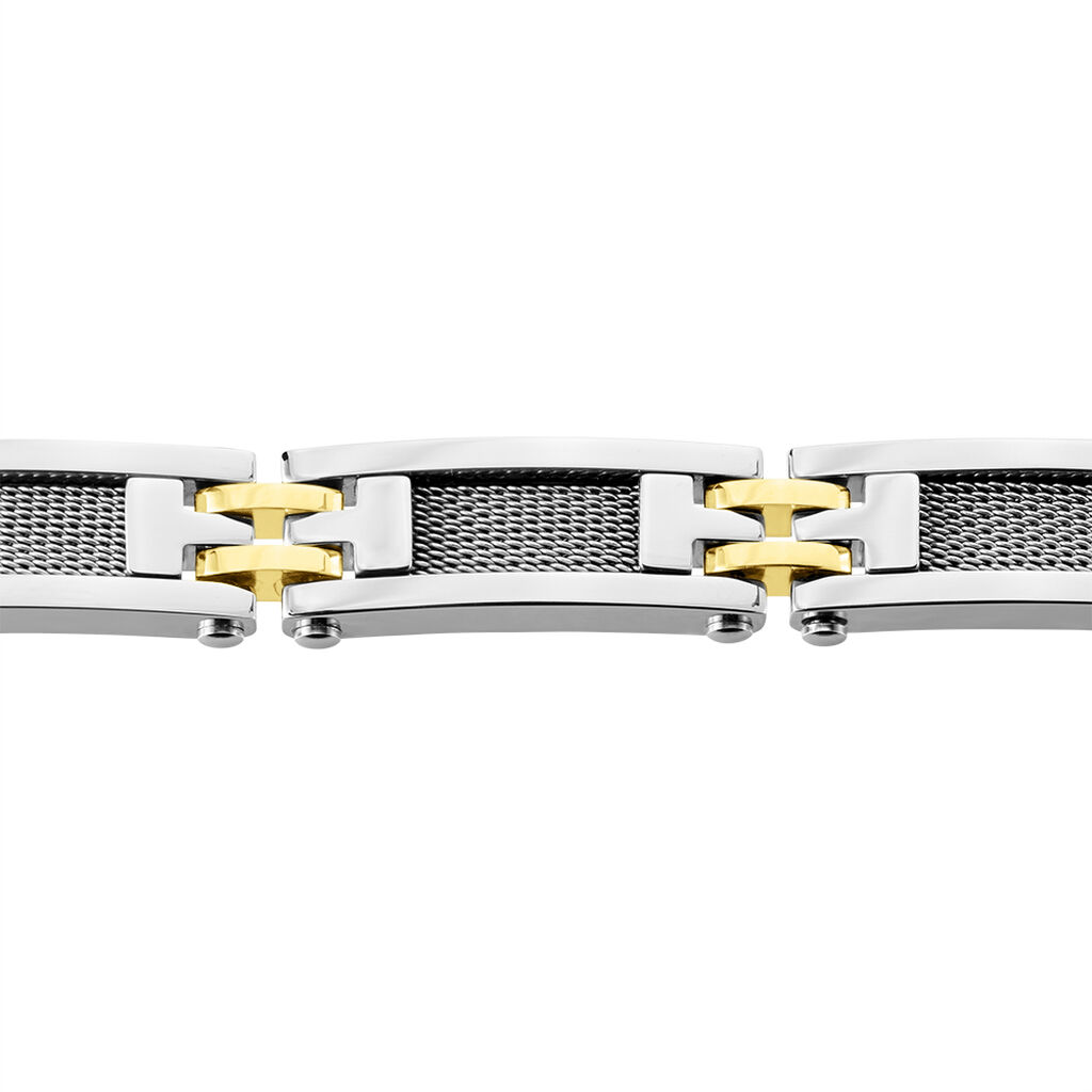 Bracelet Jourdan Zephir Acier Bicolore Dore / Blanc - Bracelets Homme | Histoire d&rsquo;Or