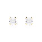 Boucles D'oreilles Puces Or Jaune Doreen Oxydes De Zirconium - Clous d'oreilles Famille | Histoire d&rsquo;Or