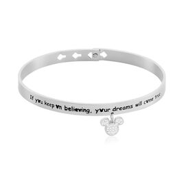Bracelet Jonc Disney Acier Blanc Cristaux - Bracelets fantaisie Femme | Histoire d’Or