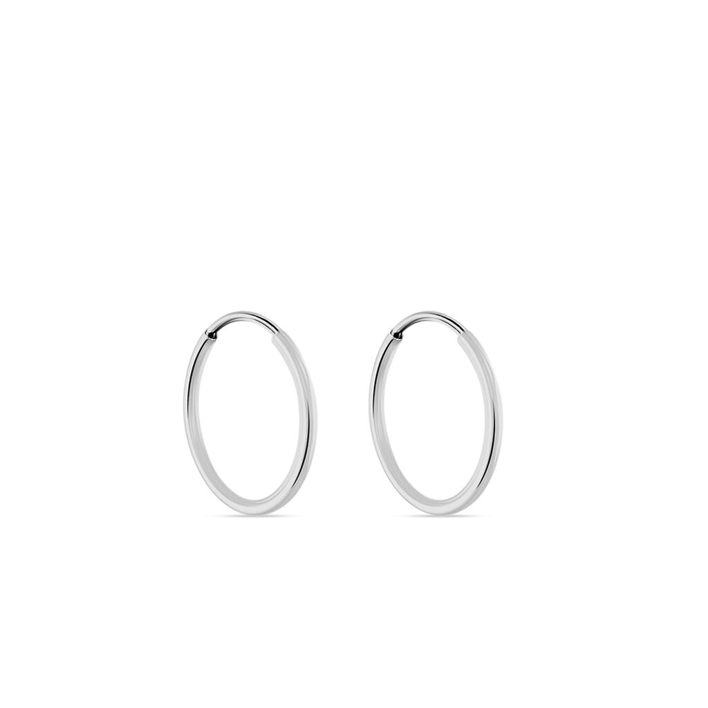 Créoles Dominae Or Blanc - Boucles d'oreilles créoles Femme | Histoire d’Or