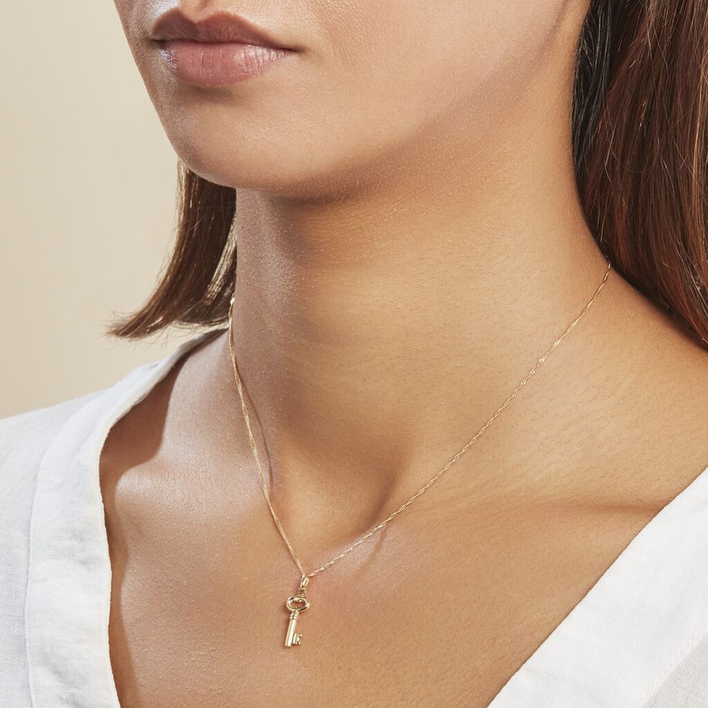 Pendentif Fatilia Clef Coeur Or Jaune - Pendentifs Famille | Histoire d’Or