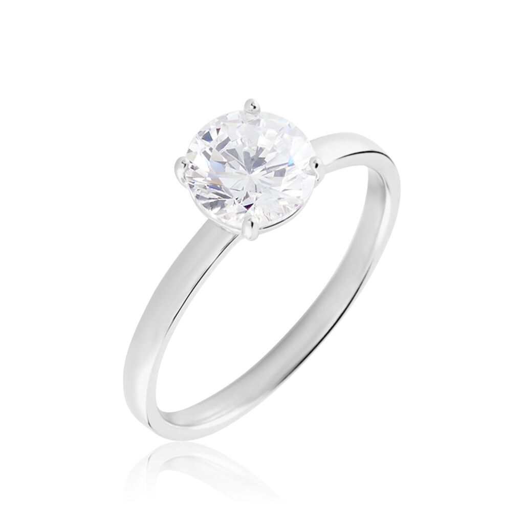 Bague Solitaire Stella Argent Blanc Oxyde De Zirconium - Bagues solitaires Femme | Histoire d’Or